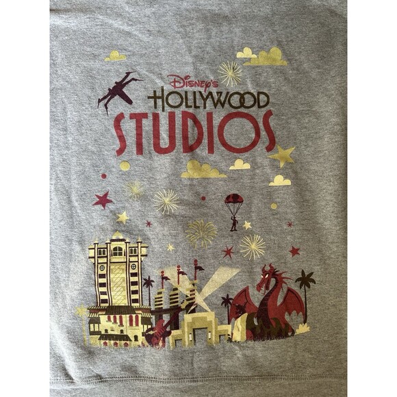 Disney World Hollywood Studios Park Hoodie Jacket Tower of Terror Grey Adult M - Picture 6 of 6